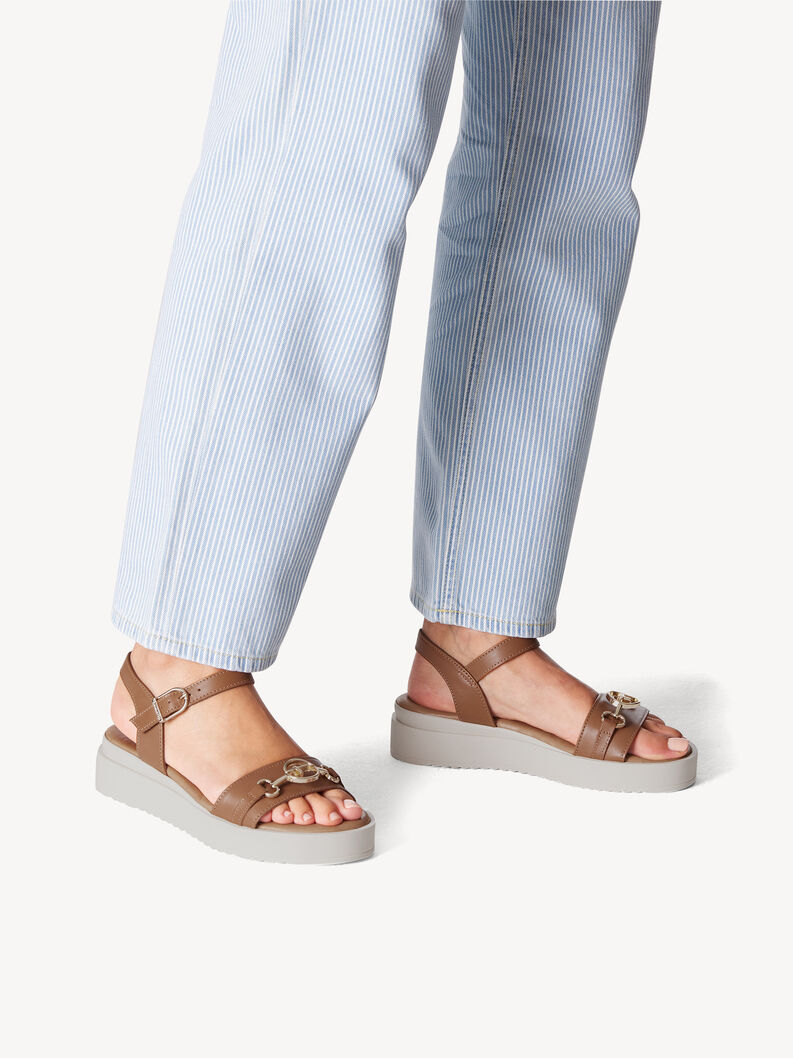 Sandale à talon en cuir beige 1-28233-42-455 Achetez en ligne