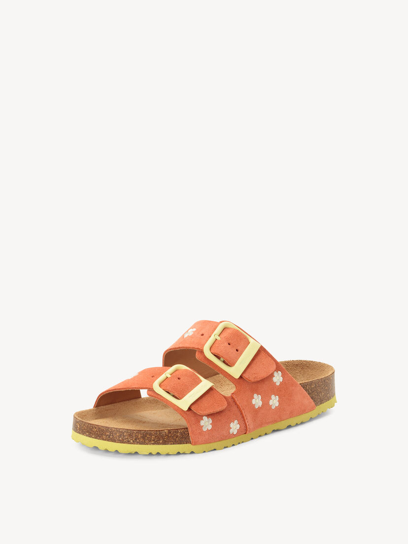 Leren Slipper - rood, CORAL COMB, hi-res