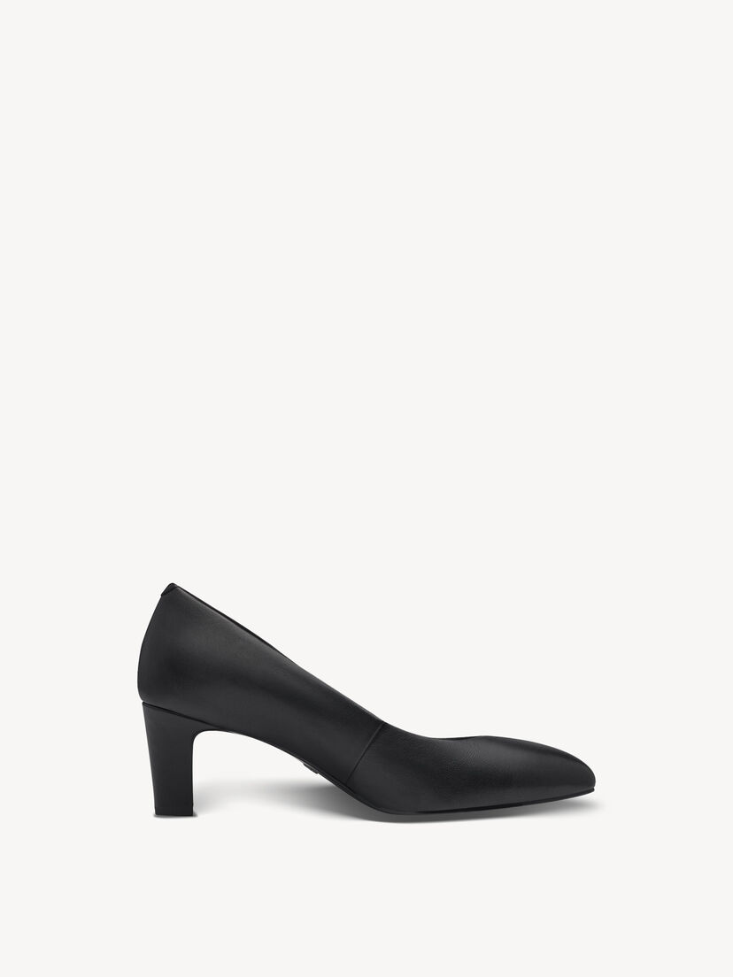 Leren Pumps - zwart, BLACK, hi-res
