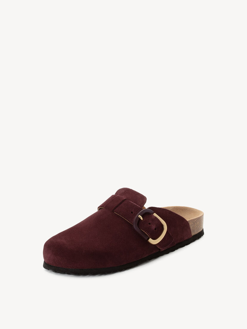 Leren Slipper - rood, BORDEAUX, hi-res