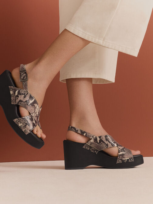 Sandalette, BROWN SNAKE, hi-res