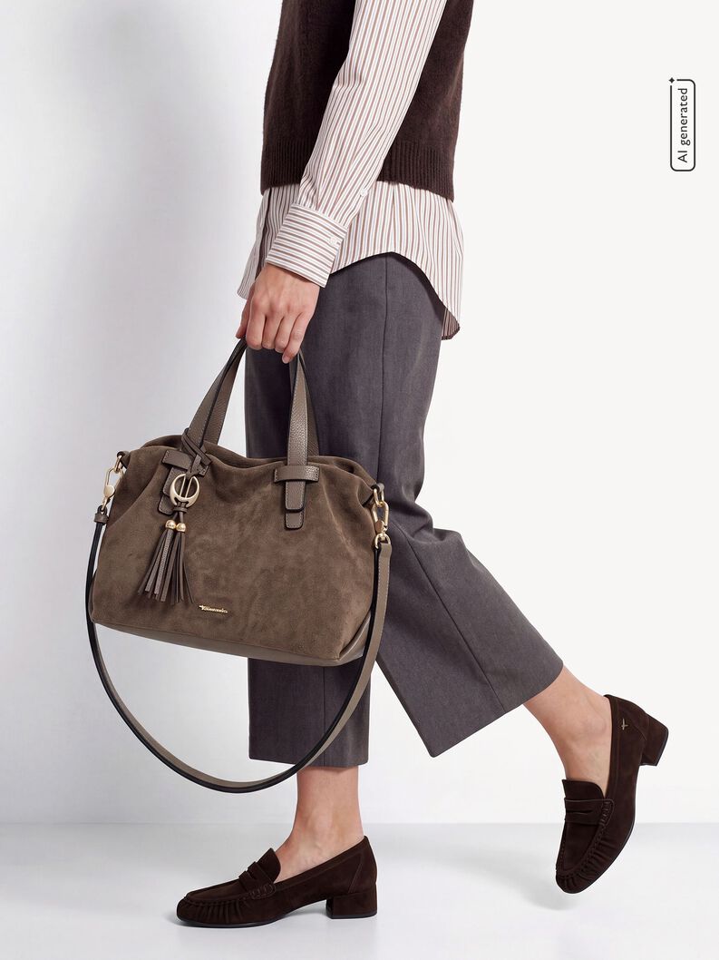 Shopping bag - brown, taupe, hi-res