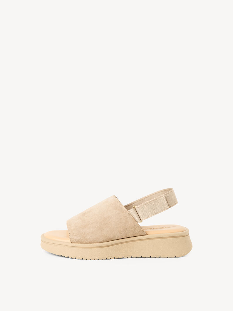Ledersandalette - beige, BEIGE, hi-res