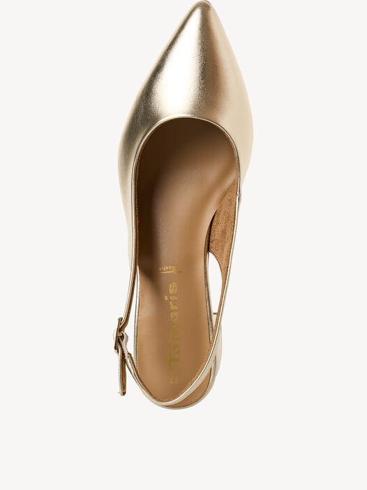 Slingpumps, LIGHT GOLD MET, hi-res