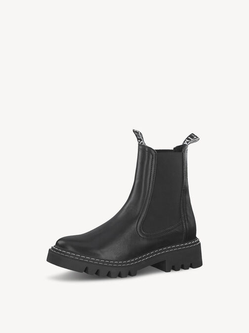 Leder Chelsea Boot - schwarz, BLACK, hi-res