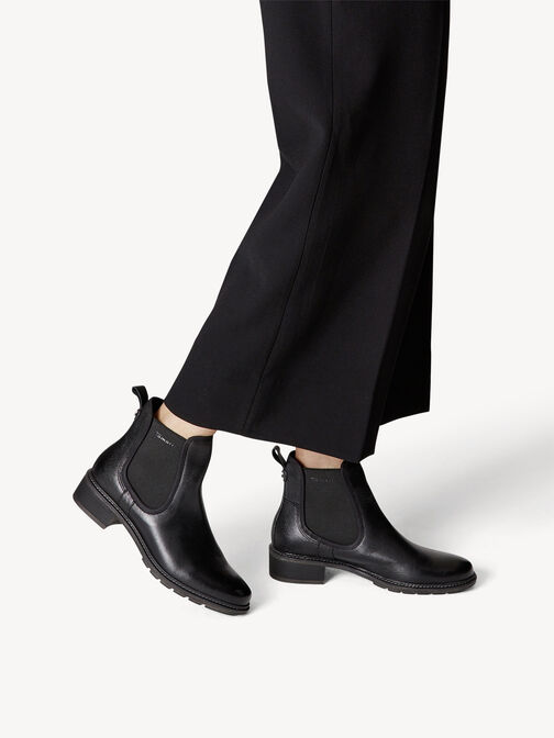 Leder Chelsea Boot - schwarz, BLACK LEATHER, hi-res