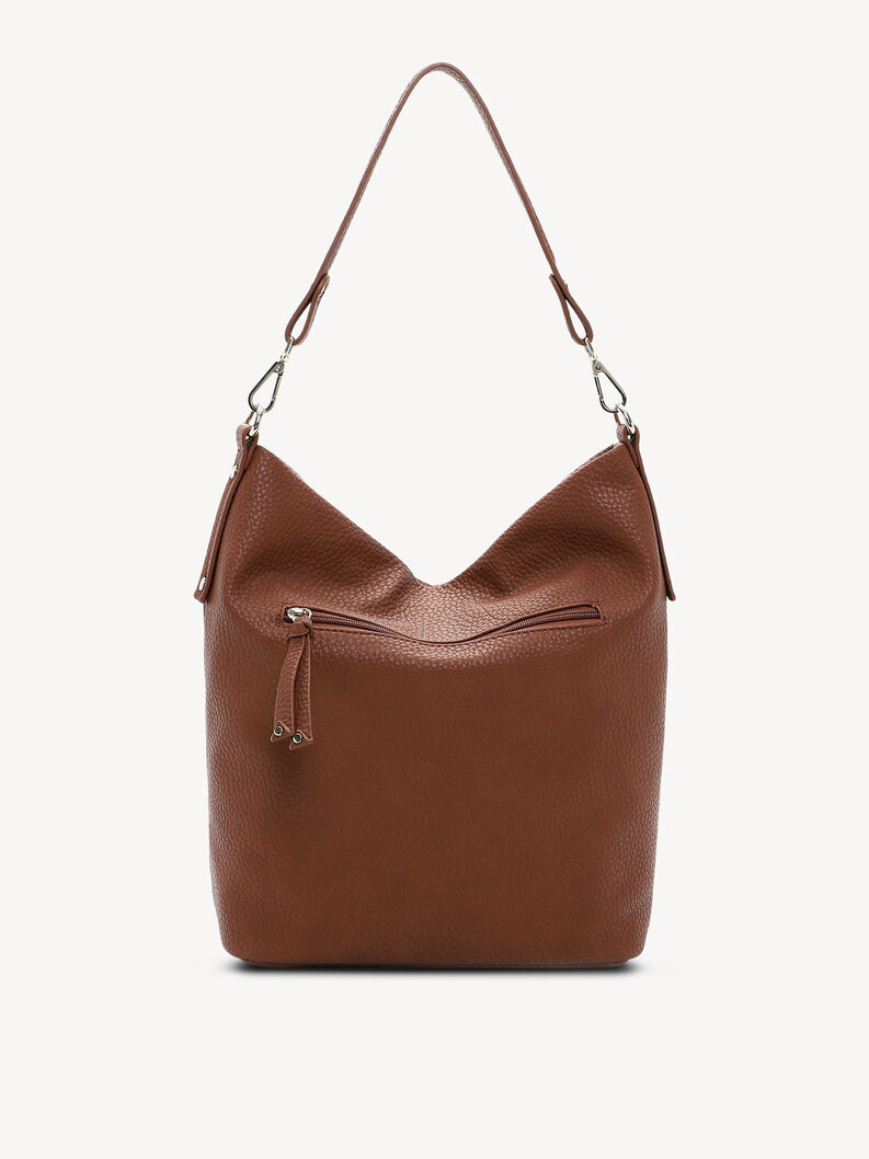 Sac marron en simili cuir avec fermeture &eacute;clair frontale et style &eacute;l&eacute;gant