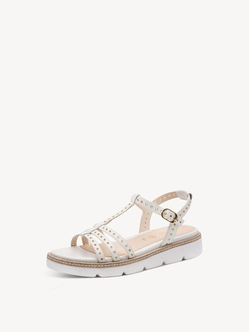 Sandale &agrave; talon, WHITE LEATHER, hi-res