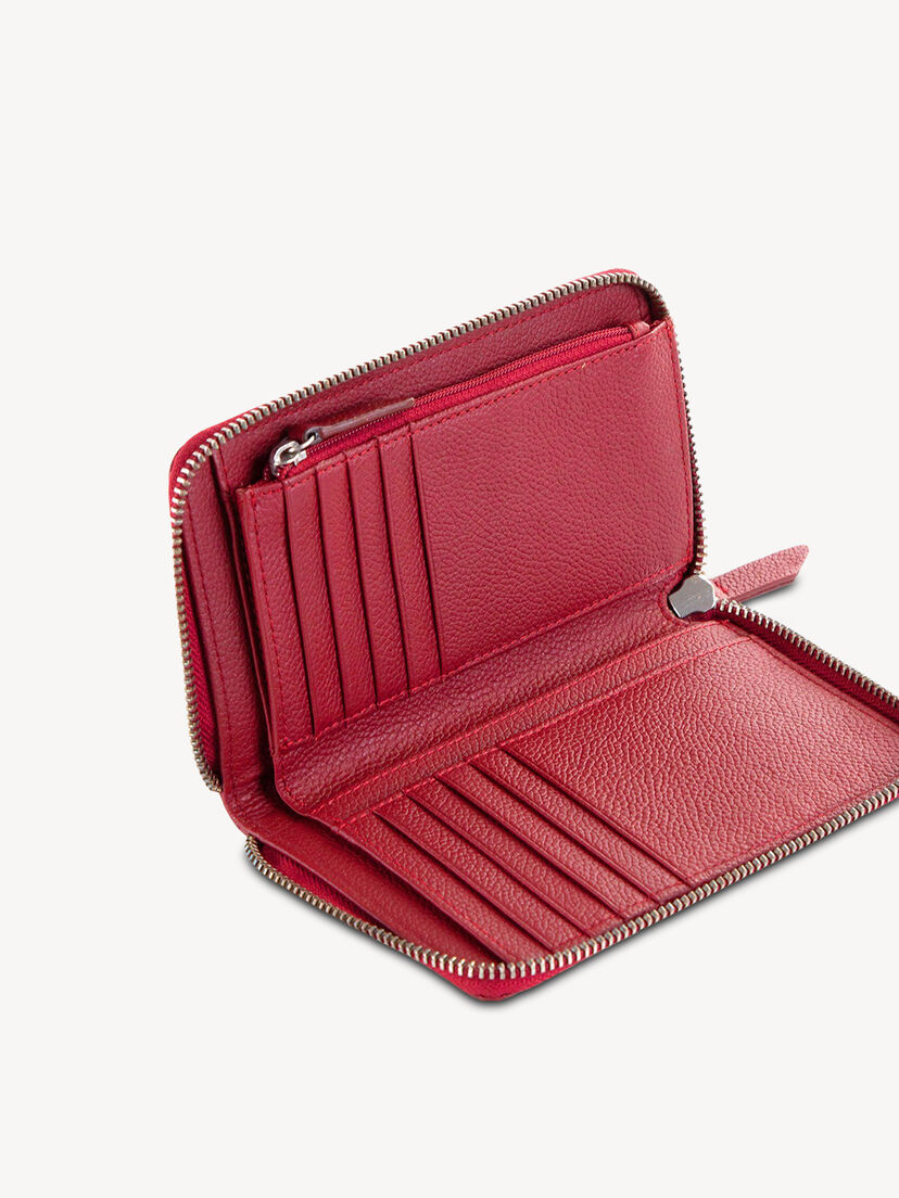 Leren Portemonnee - rood, red, hi-res