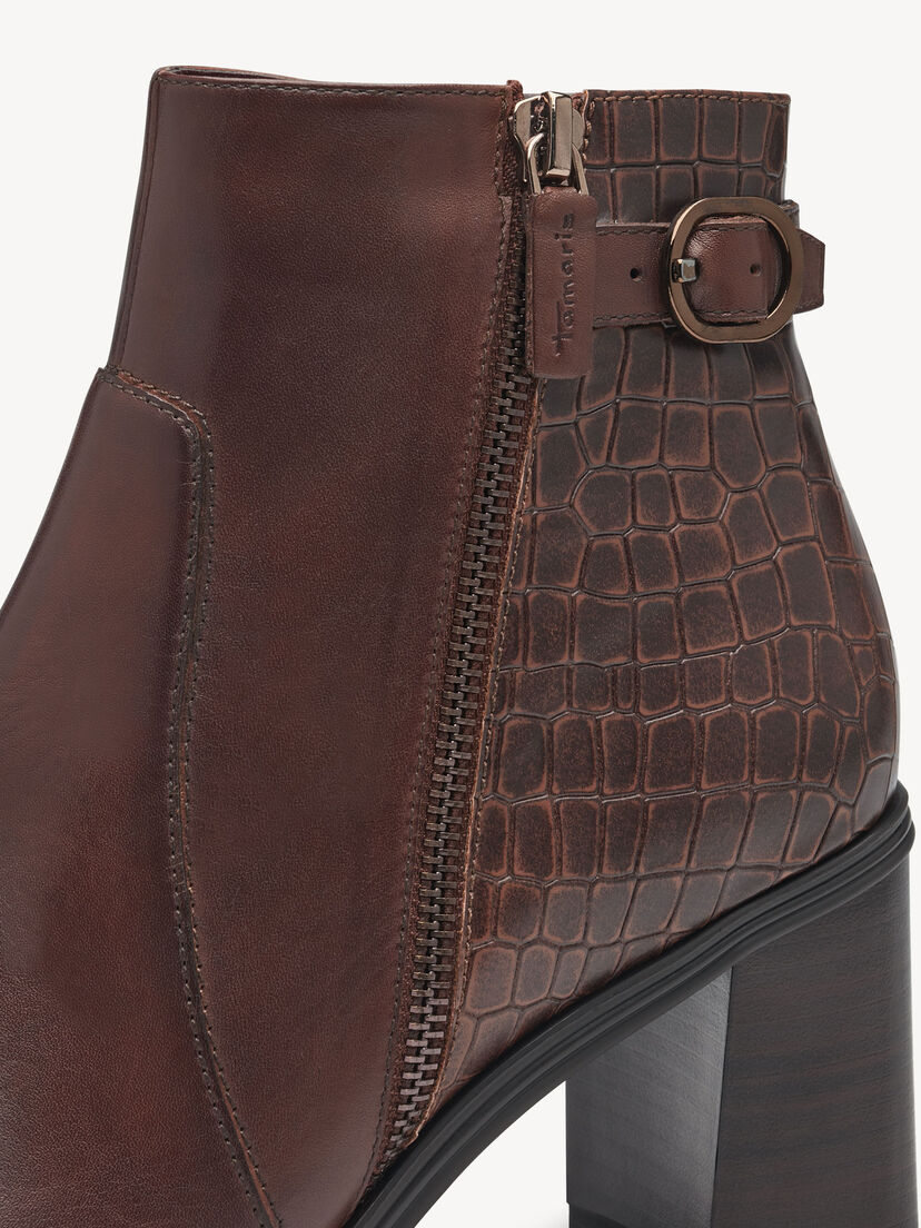 Leren Enkellaarsje - bruin, BRANDY, hi-res