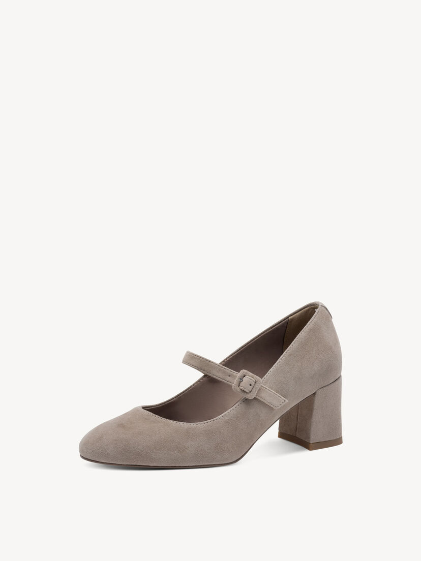 Leren Pumps - beige, TAUPE, hi-res