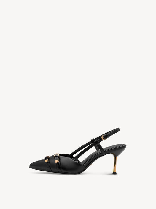 Slingpumps, BLACK LEATHER, hi-res