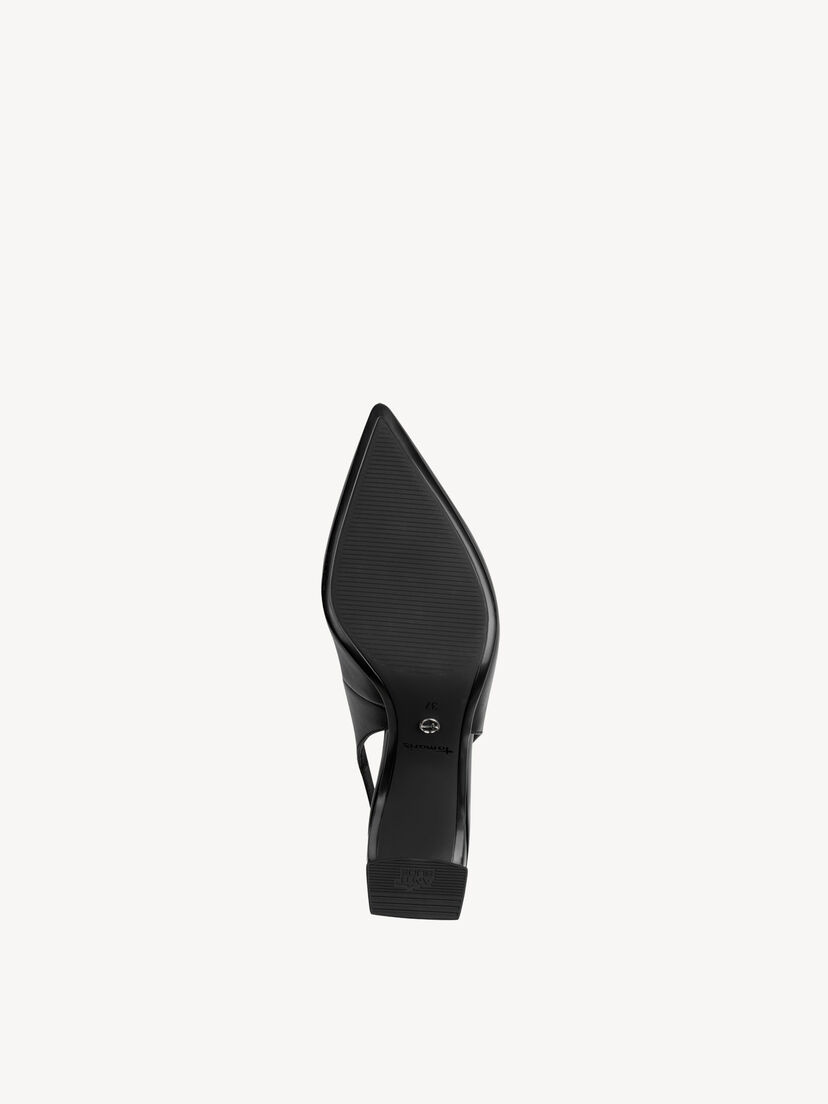 Leren Slingpumps - zwart, BLACK LEATHER, hi-res