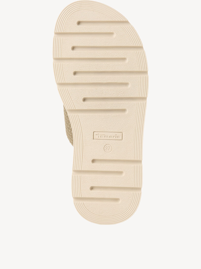 Lederpantolette - gr&uuml;n, OLIVE STRUCT., hi-res