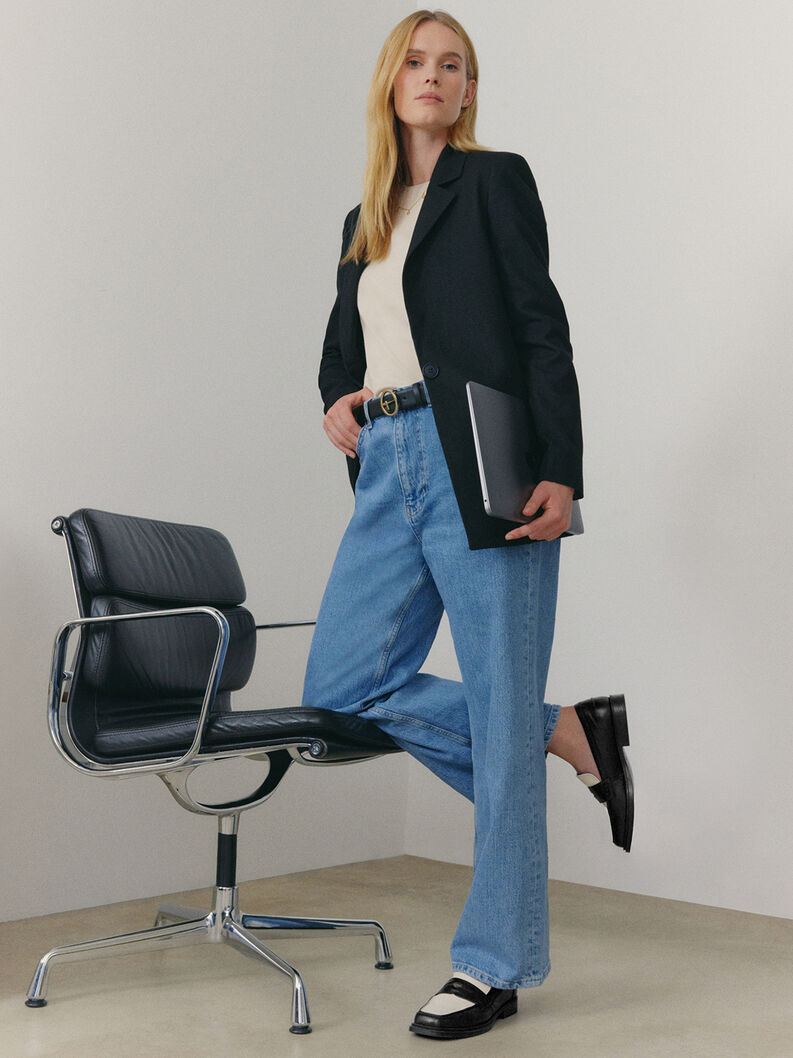 Slipper en cuir - noir, BLACK COMB, hi-res