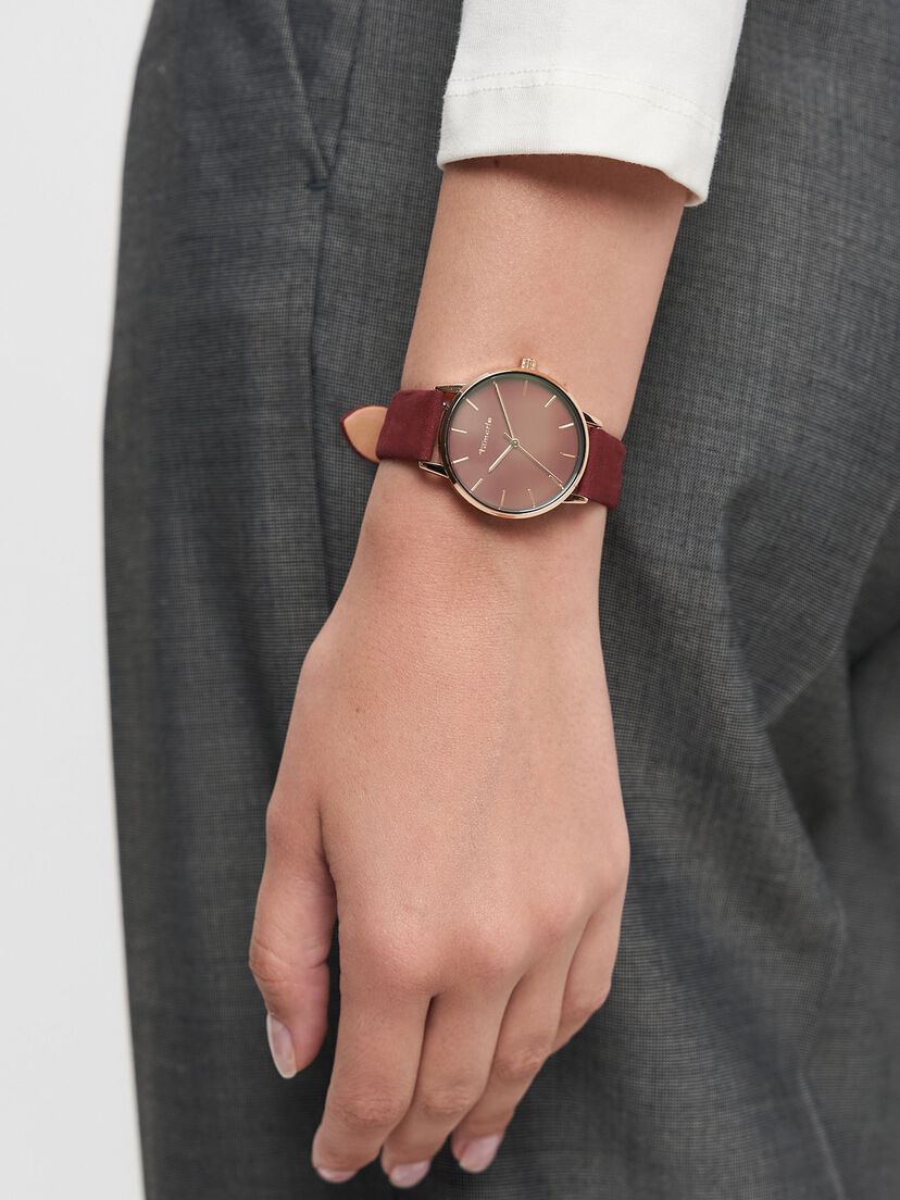 Horloge - rosegoud, ros&eacute;gold-glossy rot, hi-res