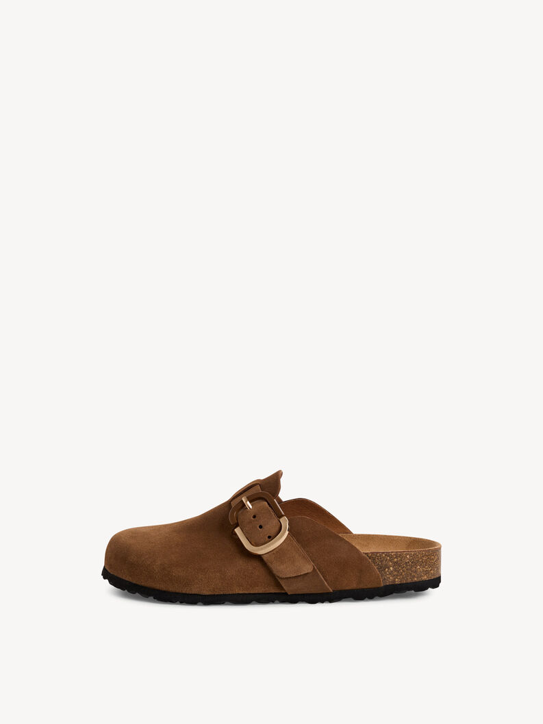 Lederpantolette - braun, COGNAC, hi-res