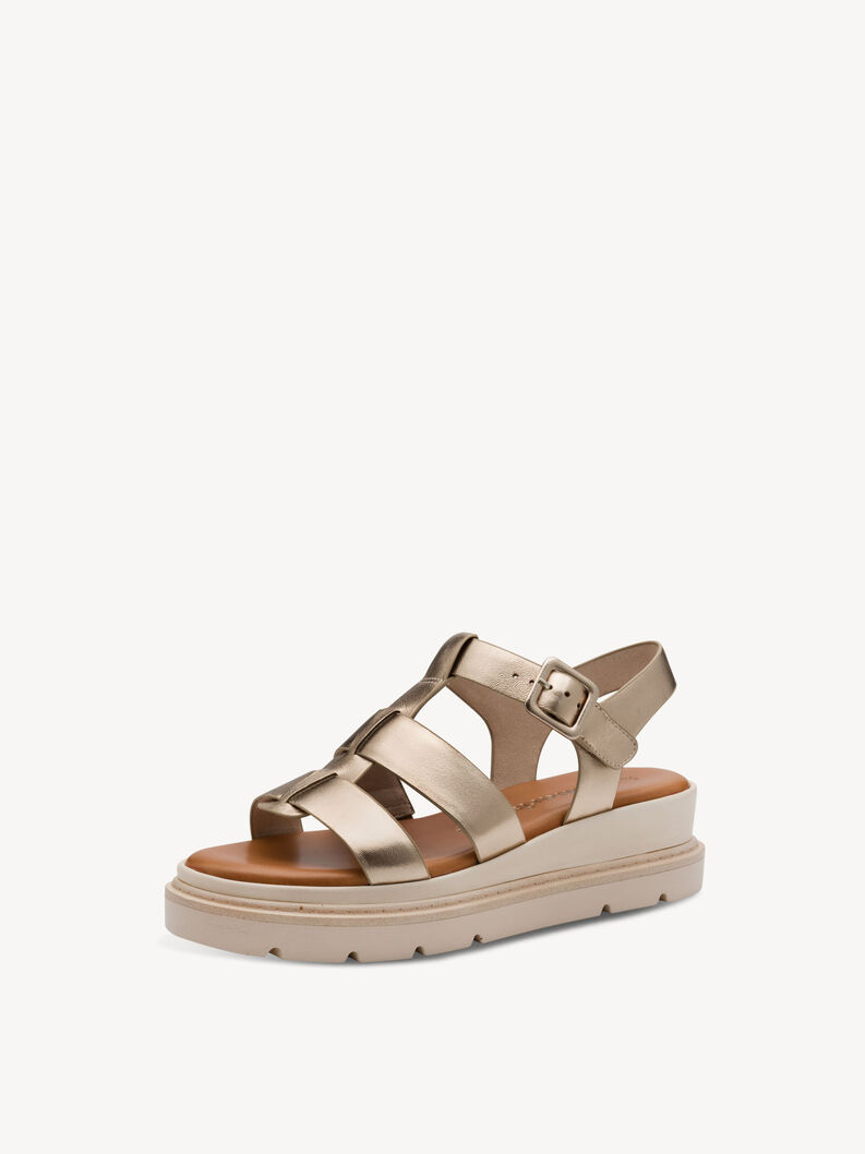 Ledersandalette - metallic, BRONCE, hi-res