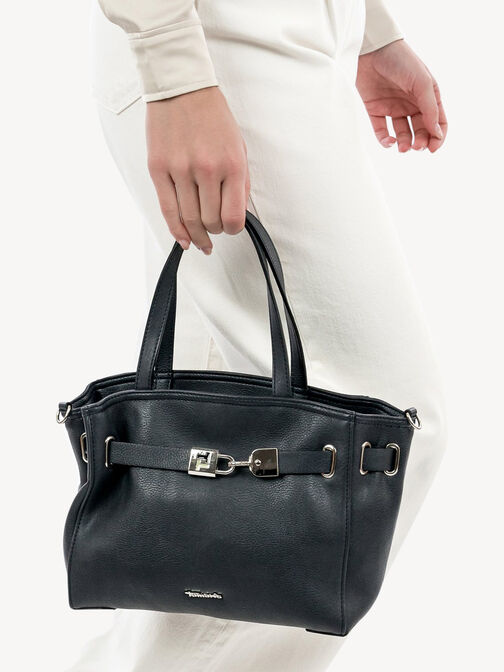 Shopping bag, blue, hi-res