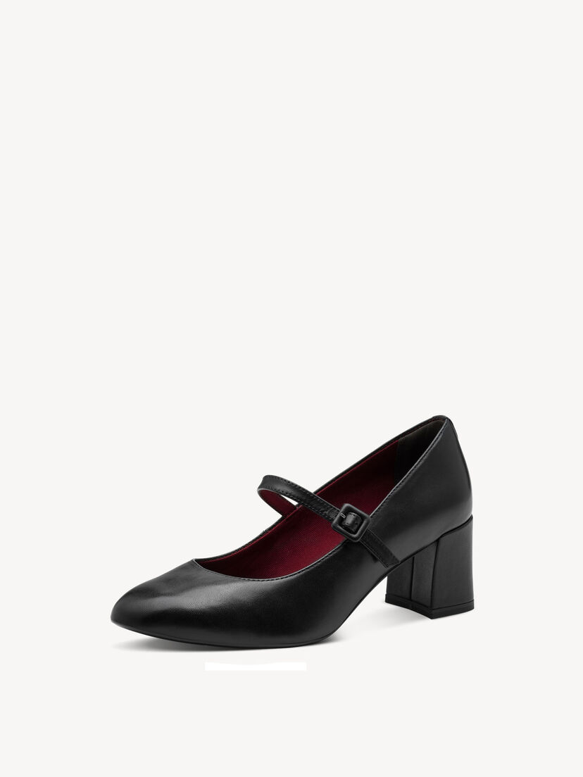 Leren Pumps - zwart, BLACK LEATHER, hi-res