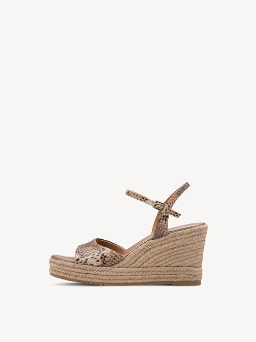 Heeled sandal, BROWN SNAKE, hi-res