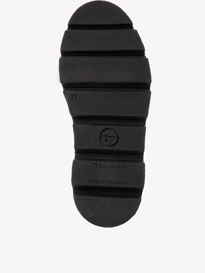 Leren Enkellaarsje - zwart warme voering, BLACK LEATHER, hi-res