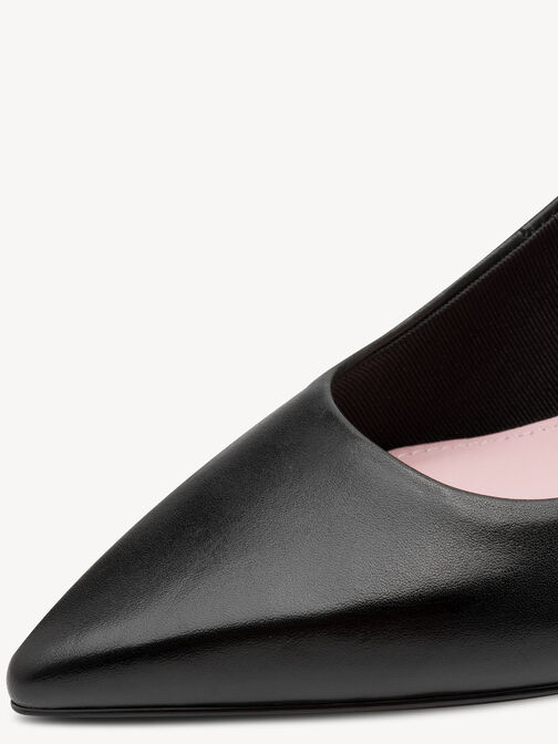 sling pumps, BLACK LEATHER, hi-res