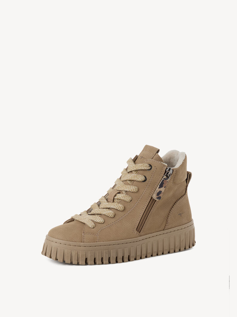 Lederstiefelette - beige, BEIGE, hi-res