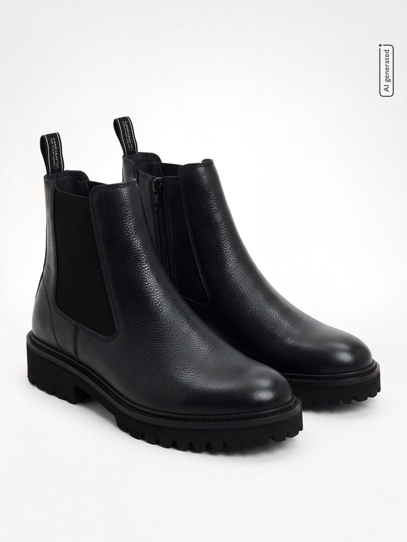 Chelseaboot, BLACK LEATHER, hi-res