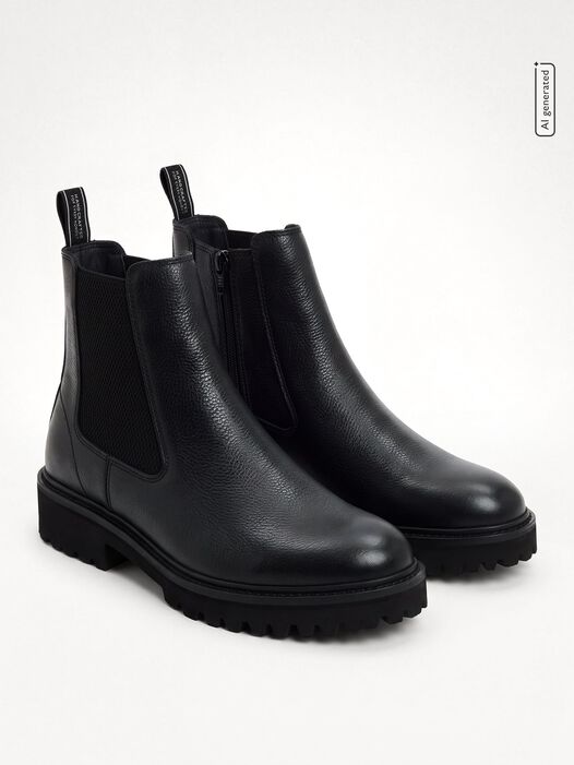 Chelseaboot, BLACK LEATHER, hi-res