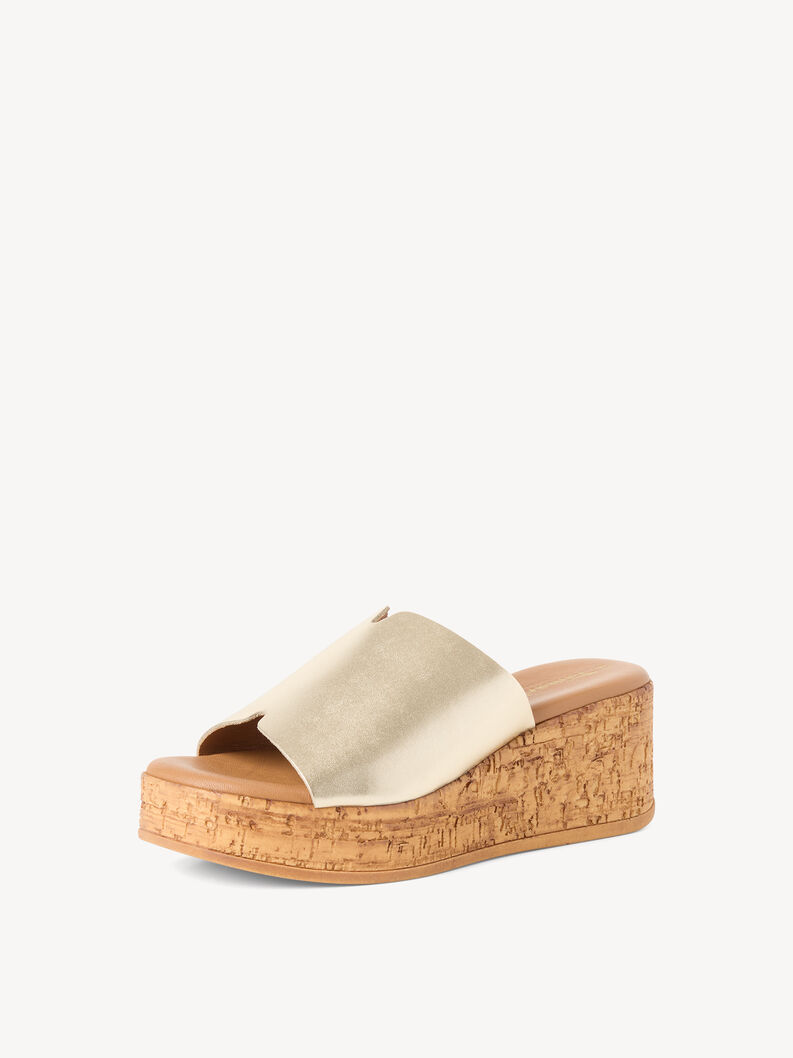 Leather Mule - metallic, LIGHT GOLD MET, hi-res