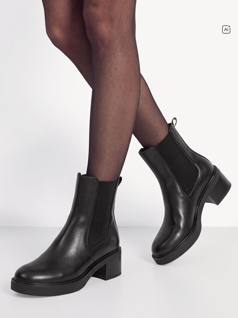Chelsea boot, BLACK LEATHER, hi-res