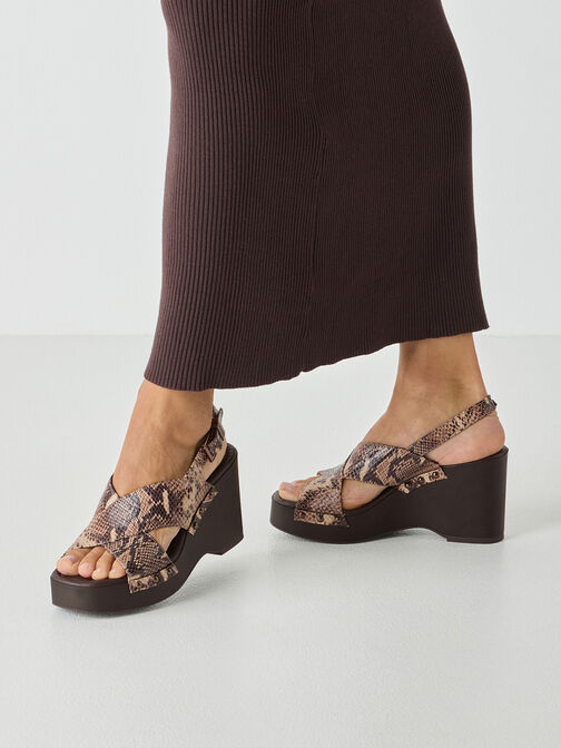 Sandalette, BROWN SNAKE, hi-res