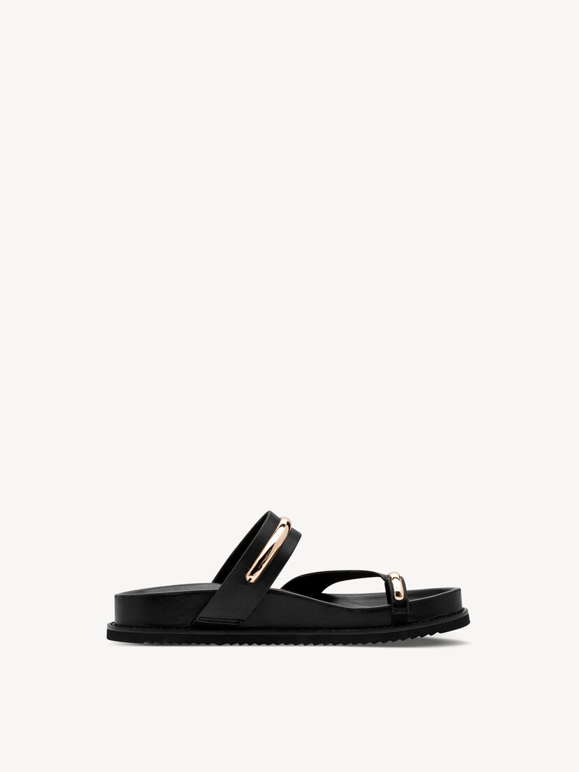 Leren Slipper - zwart, BLACK, hi-res