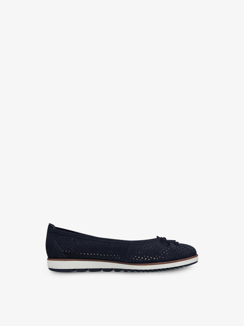 Leren Ballerina - blauw, NAVY, hi-res