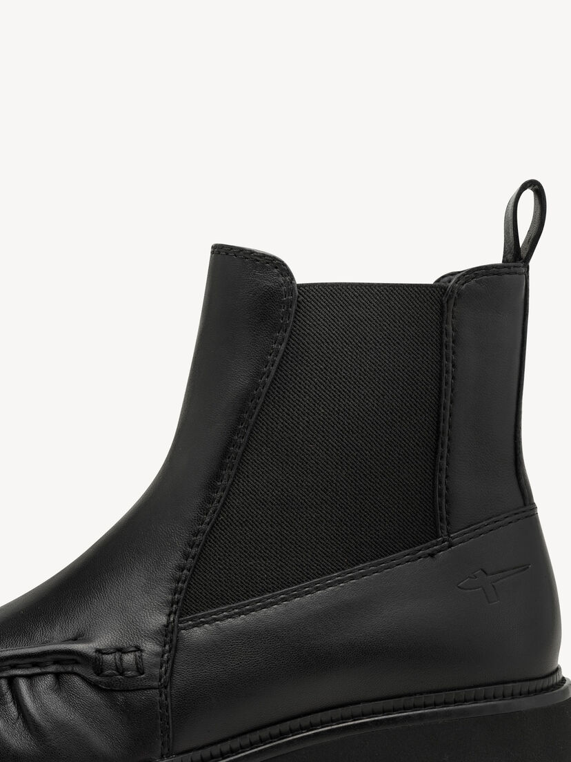 Leren Chelseaboot - zwart, BLACK LEATHER, hi-res