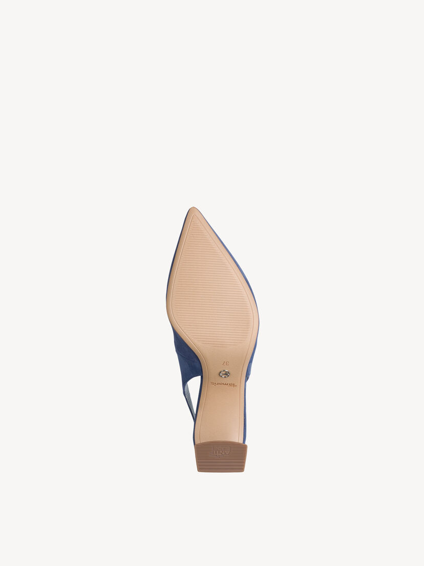 Leren Slingpumps - blauw, BLUE, hi-res