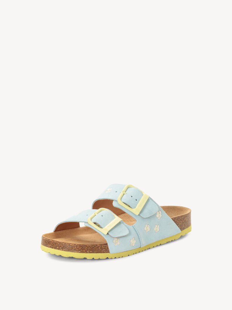 Leather Mule - blue, LT. BLUE COMB, hi-res