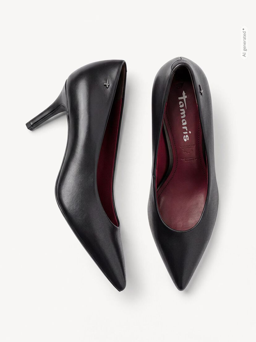 Pumps, BLACK LEATHER, hi-res