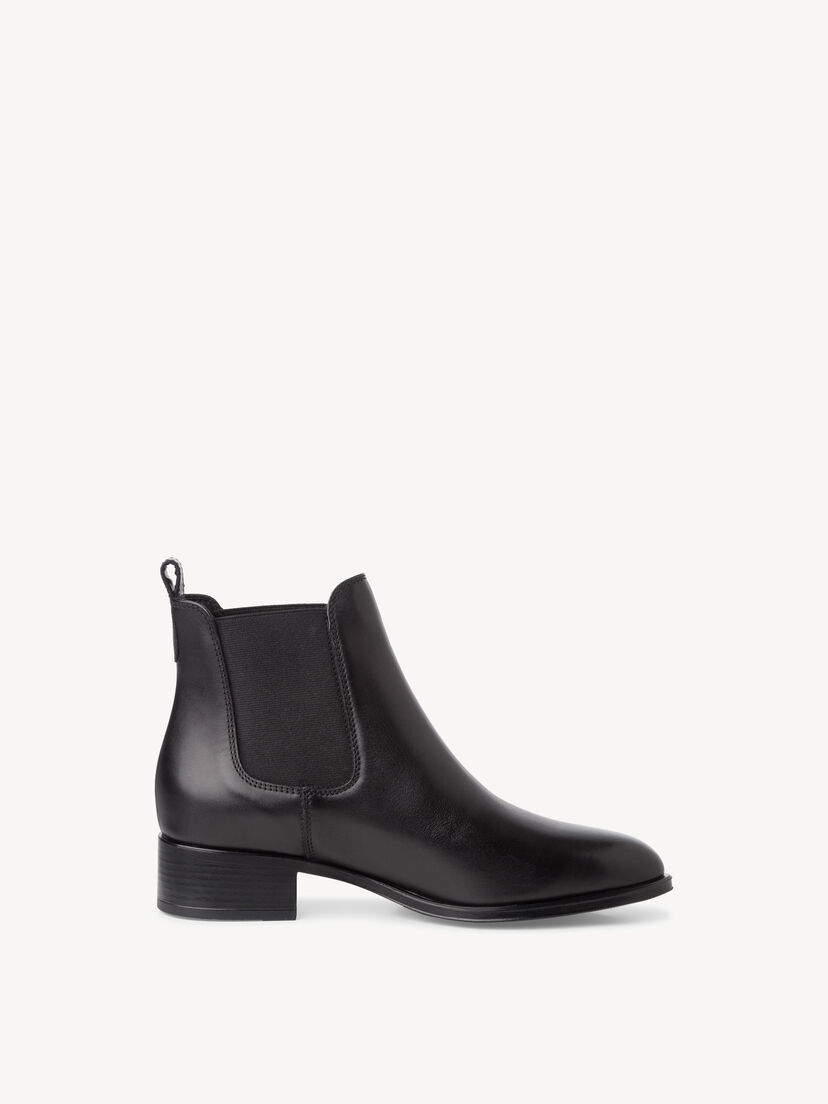Leren Chelseaboot - zwart, BLACK, hi-res