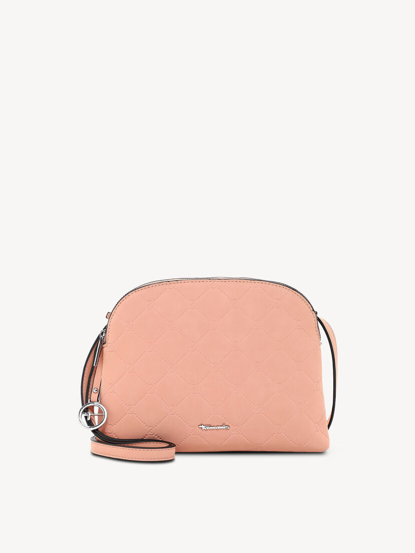 Roze crossbody tas van imitatieleren met decoratief logo