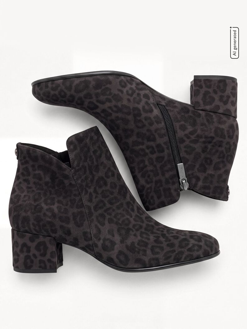 Bootie - grey, GREY LEOPARD, hi-res
