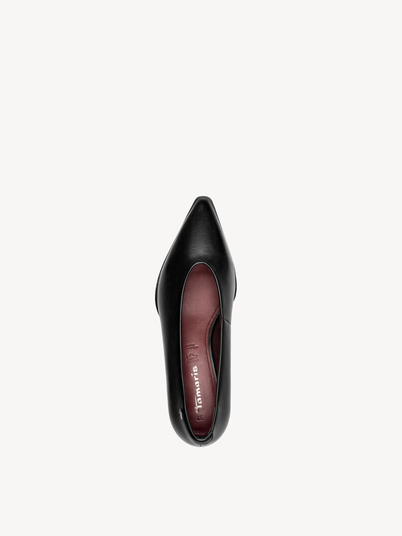 Escarpin en cuir - noir, BLACK LEATHER, hi-res