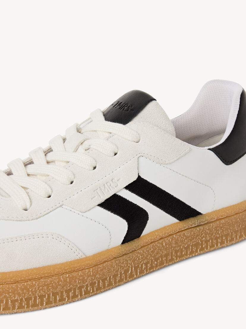 Leren Sneaker - wit, WHITE/BLACK, hi-res