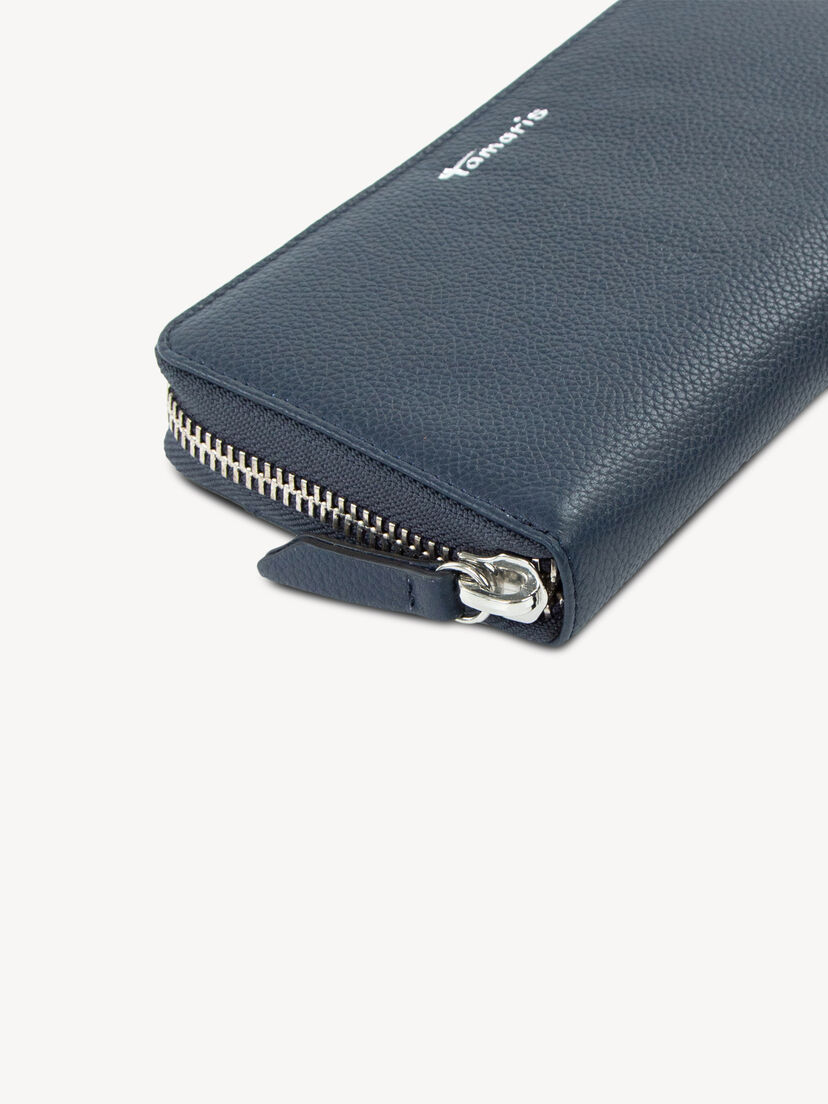 Leren Portemonnee - blauw, blue, hi-res