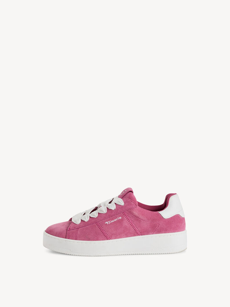 Basket en cuir - rose fuchsia, rose fuchsia, hi-res