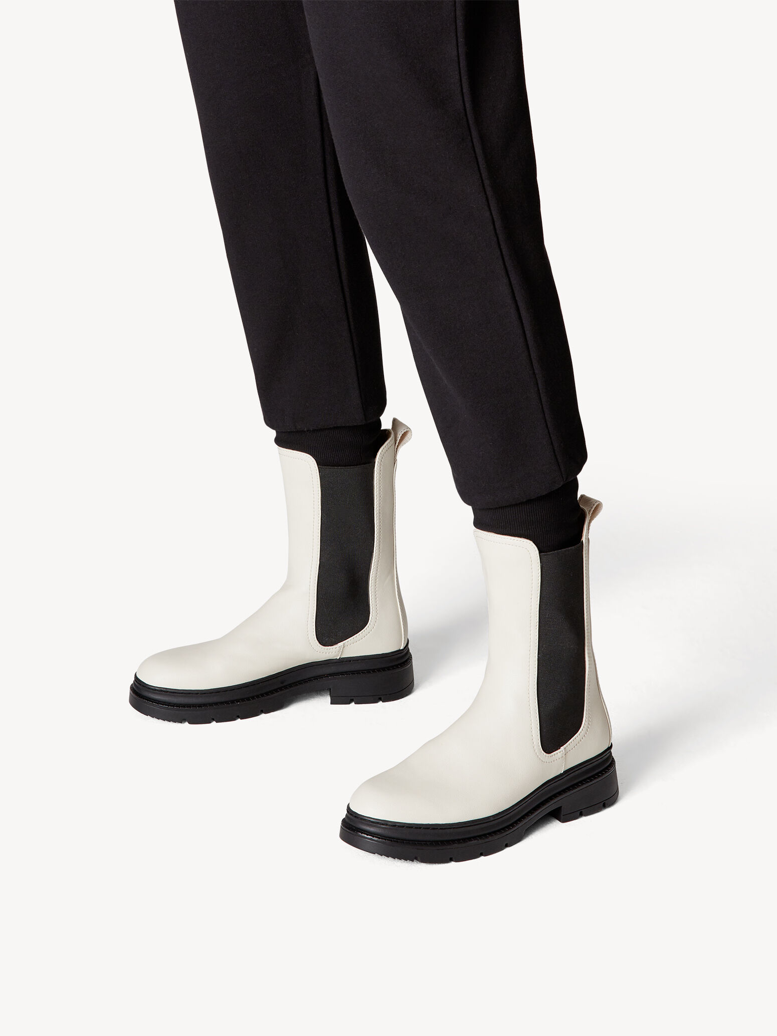 ivory chelsea boots