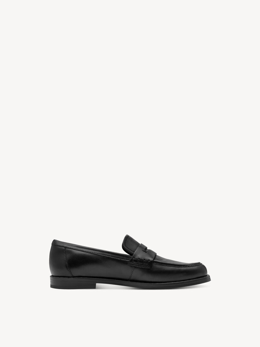 Leren Instappers - zwart, BLACK LEATHER, hi-res