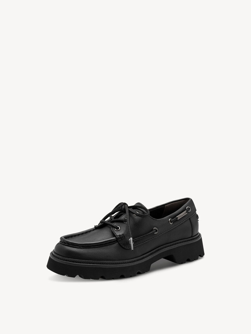 Leren Lage schoen - zwart, BLACK LEATHER, hi-res