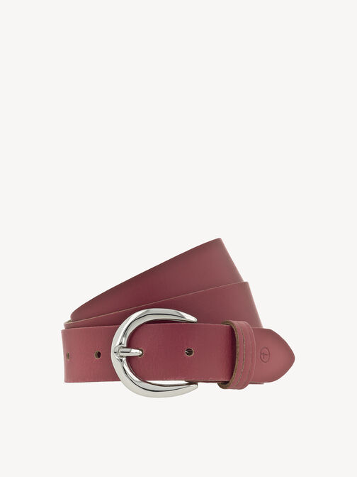 Leather belt, Korallenrot, hi-res